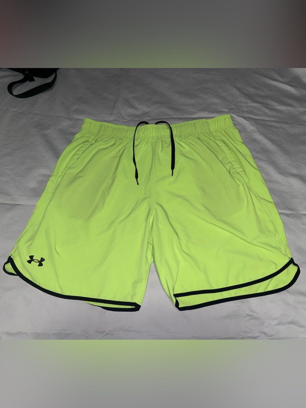 Under Armour Men’s Neon Lime Athletic Shorts with Black Trim
